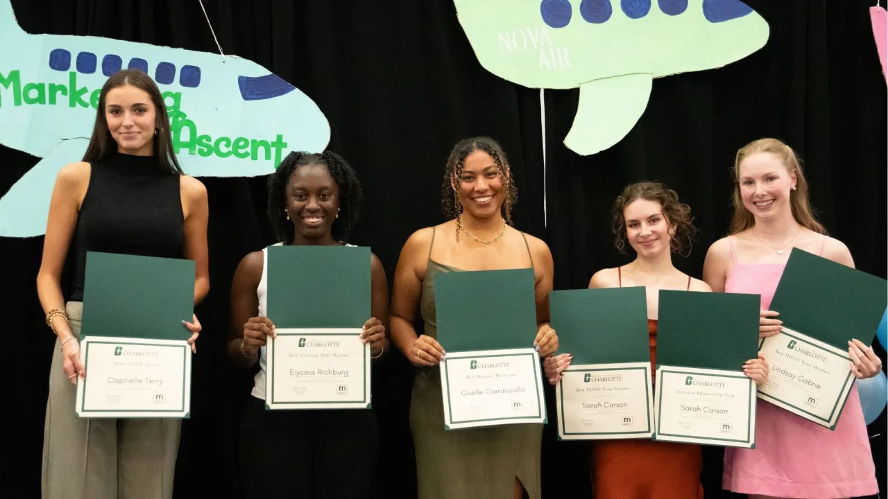 Students with their awards 